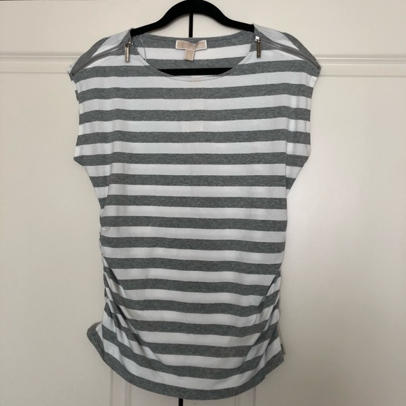 MICHAEL Michael Kors Tops - Michael Kors Heather and Pearl Striped Shirt NWT